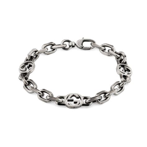 bracelet gucci homme argent|gucci interlocking g necklace men's.